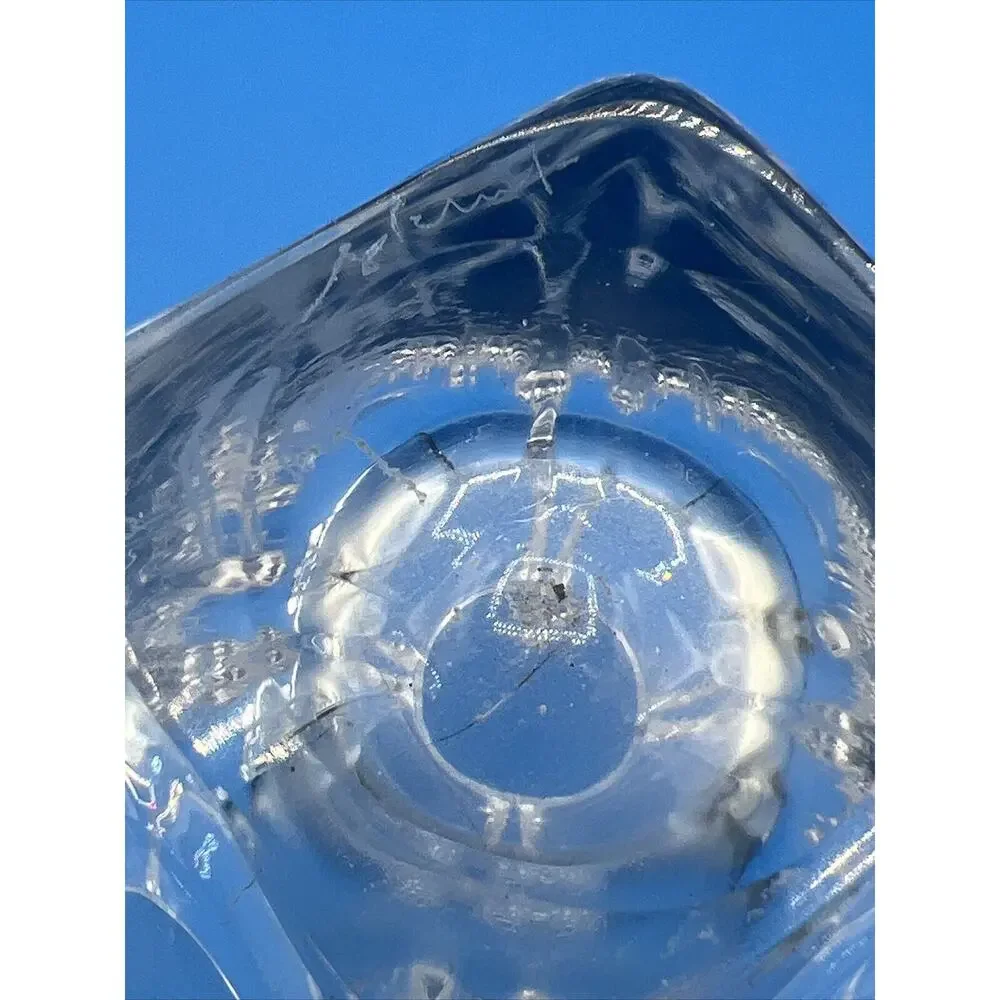 Vintage Skruf Sweden Etched Crystal Vase Deer‎ Prancing Wheat Grass *Pre-Owned*